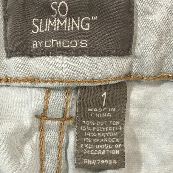 Chico's So Slimming Light Wash Cropped Denim Jeans - Picture 3 of 5